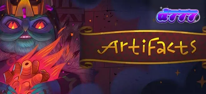 Interface do jogo de slot Artifacts com elementos visuais de exploração